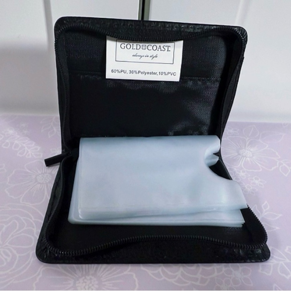 Gold Coast black faux Leather card holder Wallet